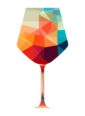 Canvas Print - modern colored abstract wine glass