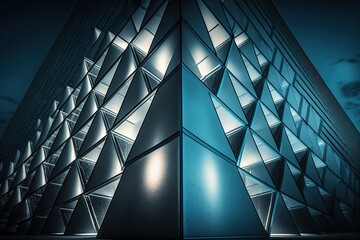 Wall Mural - modern skyscraper with glass windows reaching towards the sky. generative ai