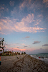 Wall Mural - Watching the beautiful sunset in Venice Beach, FL 