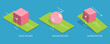 3D Isometric Flat Vector Conceptual Illustration of Friction, Physical Educational Experiment