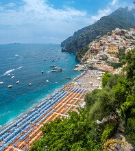 Positano, A Beautiful Town On The Amalfi Coast, To Discover Its Corners, Walking And Going Up To Its Magnificent Viewpoints, Italy