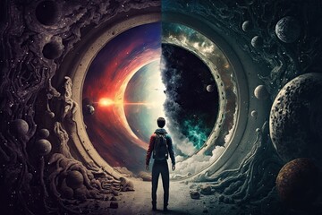 Wall Mural - the multiverse of madness cosmic energy chaos mysterious. generative ai aig15.