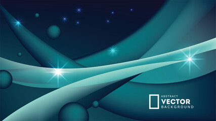 Wall Mural - Abstract vector background curves lines stars bg