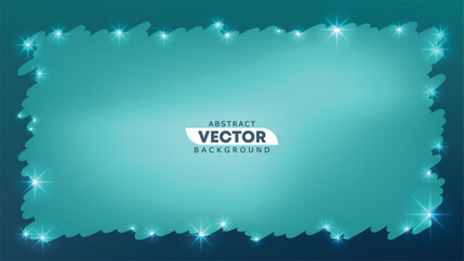 Wall Mural - Abstract vector background ocean blue frame with stars shine bg