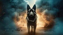 Amazing Powerful Superhero German Shepherd Dog