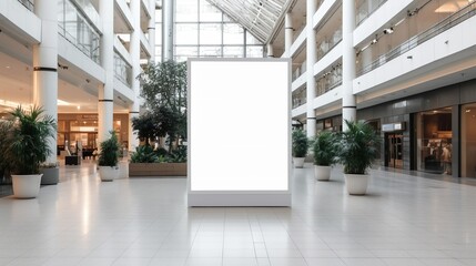 advertisement board as empty blank white