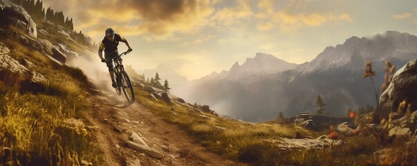cycling downhill sport Generative AI