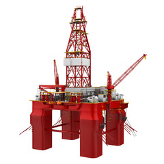 Wall Mural - Oil Drilling Offshore Platform Isolated