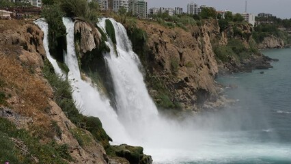 Wall Mural - Lower Duden Waterfalls, waterfalls in province of Antalya, Turkey. . High quality 4k footage