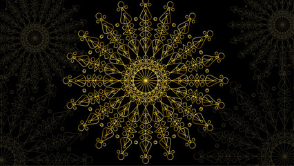 Canvas Print - Luxury golden mandala label background.