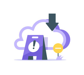 Wall Mural - improve the cloud,system update improvement change new version software. installing update process
