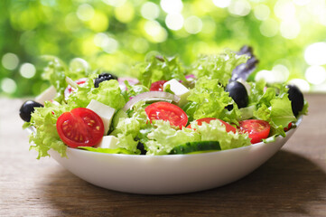 Wall Mural - plate of salad with fresh vegetables