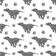 Poster - Running dog scribble vector pattern