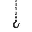 Industrial crane hook in flat style. Lifting Hook with rope isolated on white background. Carbine of the elevating crane. Build, Construction or industry concepts. Vector illustration EPS 10.