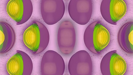 Leinwandbilder - Abstract colorful symmetrical pattern. 3d rendering loop animation 4K