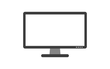Wall Mural - flat monitor white display icon isolated vector illustration