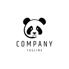 Wall Mural - Panda head logo design vector illustration