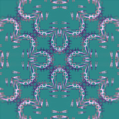 Leinwandbilder - Kaleidoscopic pattern of interweaving geometric wire forms. Bright background. 3d rendering digital illustration
