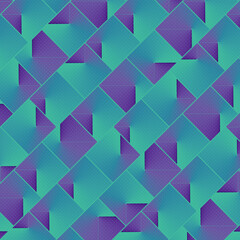 Fototapete - Geometric background with trendy neon colored gradient. 3d rendering pattern. Digital illustration