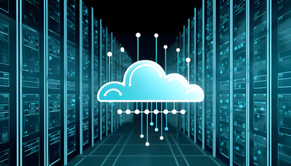 Cloud data storage, database concept. AI generated