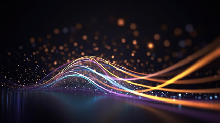 Wall Mural - Modern digital abstract 3D background. Can be used in the description of network abilities, technological processes, digital storages, science, education, etc. Copy space. Based on Generative AI