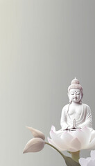 Wall Mural - buddhism background with buddha and lotus