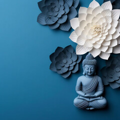 Wall Mural - buddhism background with buddha and lotus