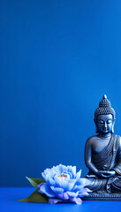 Wall Mural - buddhism background with buddha and lotus