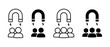 © Evgeny - Retention employee people vector icon set. Customer retention symbol. Magnet acquisition potential client sign