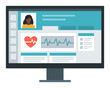 Patient electronic medical records on screen