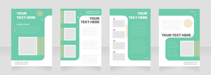 Herbal product green and white blank brochure layout design. Vertical poster template set with empty copy space for text. Premade corporate reports collection. Editable flyer paper pages