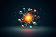 © Jorge Ferreiro - illustration, atom, molecular chemistry, physical science, generative ai