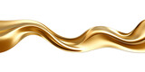 Abstract golden metallic wave band isolated on transparent background - Generative AI