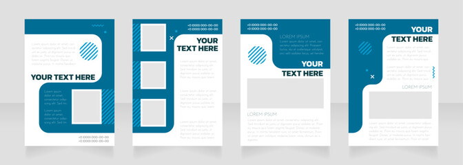 Employee wellness blank brochure layout design. Service info. Vertical poster template set with empty copy space for text. Premade corporate reports collection. Editable flyer paper pages