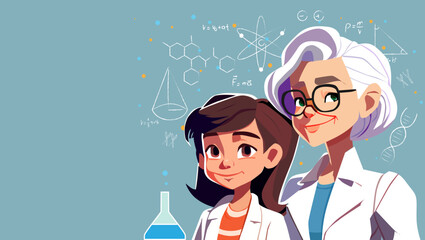 cute illustration of international day of women and girls in science