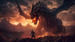 © Andreas - An epic battle scene of a knight and dragon