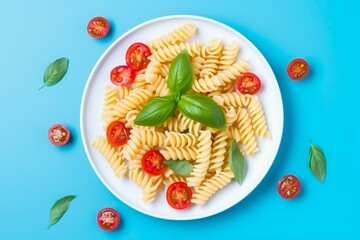 Wall Mural - Italian pasta dish top view. Generate Ai