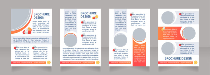 Wall Mural - Pharmaceutical marketing plan blank brochure layout design. Vertical poster template set with empty copy space for text. Premade corporate reports collection. Editable flyer paper pages