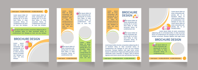 Innovative pharmaceutical technology blank brochure layout design. Vertical poster template set with empty copy space for text. Premade corporate reports collection. Editable flyer paper pages