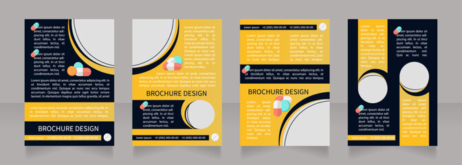 Biological engineering conference promo blank brochure layout design. Vertical poster template set with empty copy space for text. Premade corporate reports collection. Editable flyer paper pages