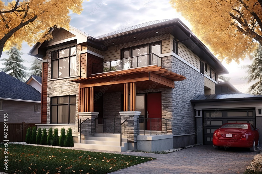 Car Cladding Design Discover an Innovative New Home with Striking Design and Natural Stone ...