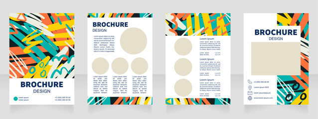Wall Mural - Commercial art blank brochure design. Template set with copy space for text. Premade corporate reports collection. Editable 4 paper pages. Source Sans, Myriad Pro, Arial fonts used
