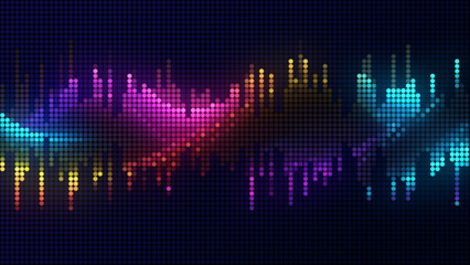 Audio Wave Spectrum Recording Colorful Dots Digital Abstract Concept