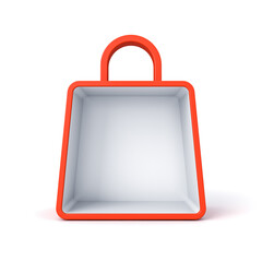 Aufkleber - Blank shopping bag product display showcase box exhibition stand isolated on white background with shadow minimal creative idea conceptual 3D rendering
