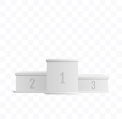 Aufkleber - Empty podium isolated. White award pedestal. 3d vector illustration