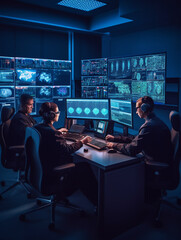 group of cyber security experts, created with Generative AI technology