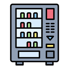 Wall Mural - Vending Machine Line Color Icon