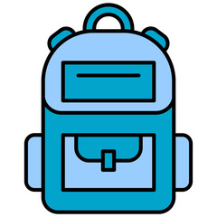 Wall Mural - Backpack Line Color Icon