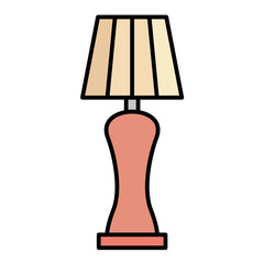 Canvas Print - Floor Lamp Line Color Icon