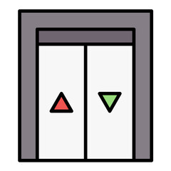 Poster - Elevator Line Color Icon